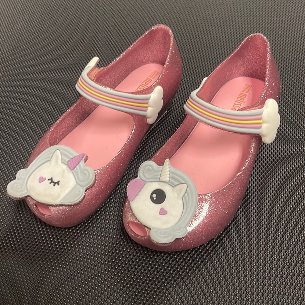 Mini Melissa pink glitter Ultra girl unicorn size 10